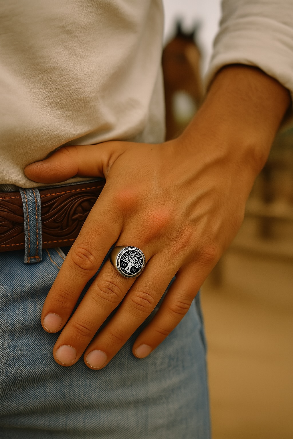 Men's Stainless Steel Ring Celtic Tree of Life
